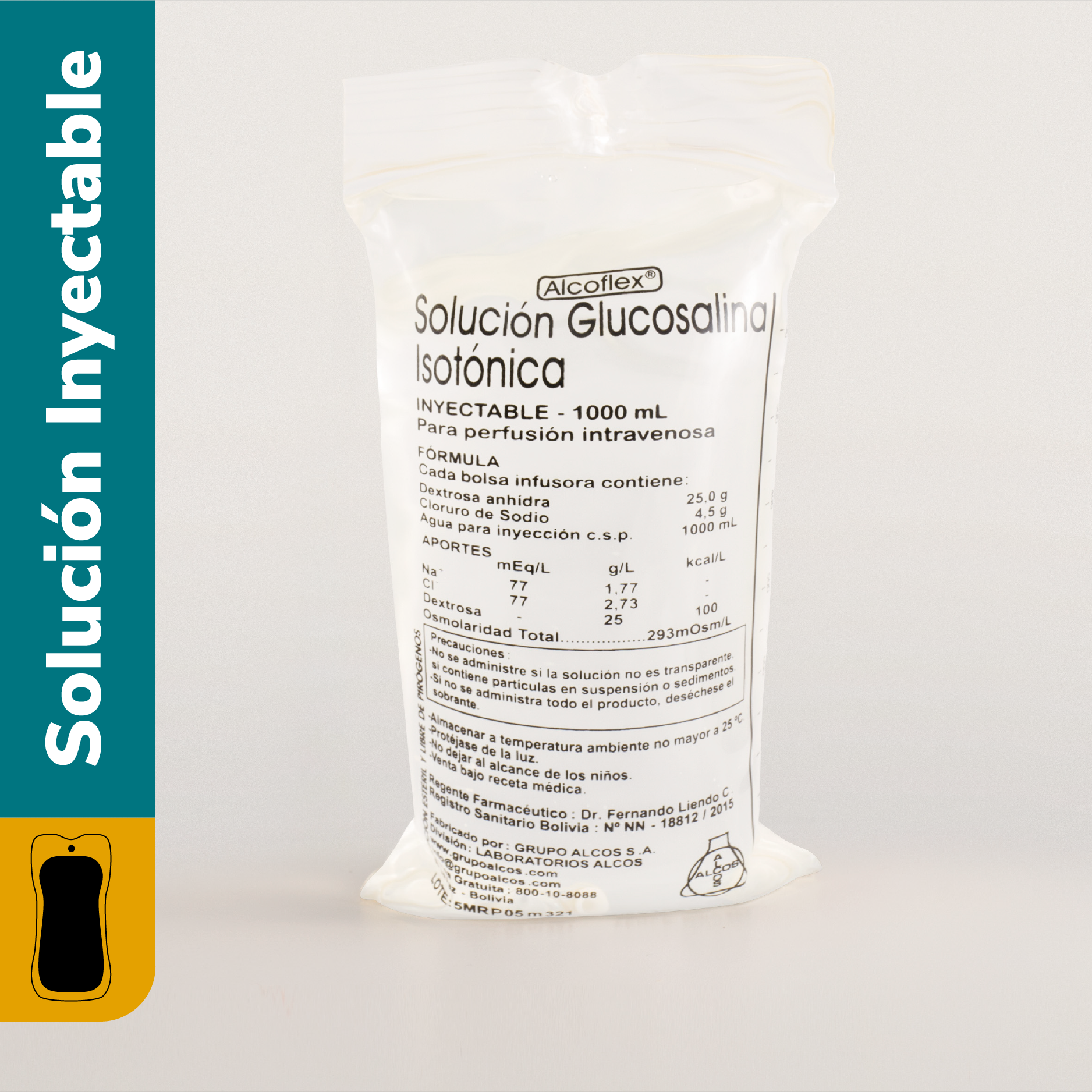 SUERO GLUCOSALINO 1000 ML.